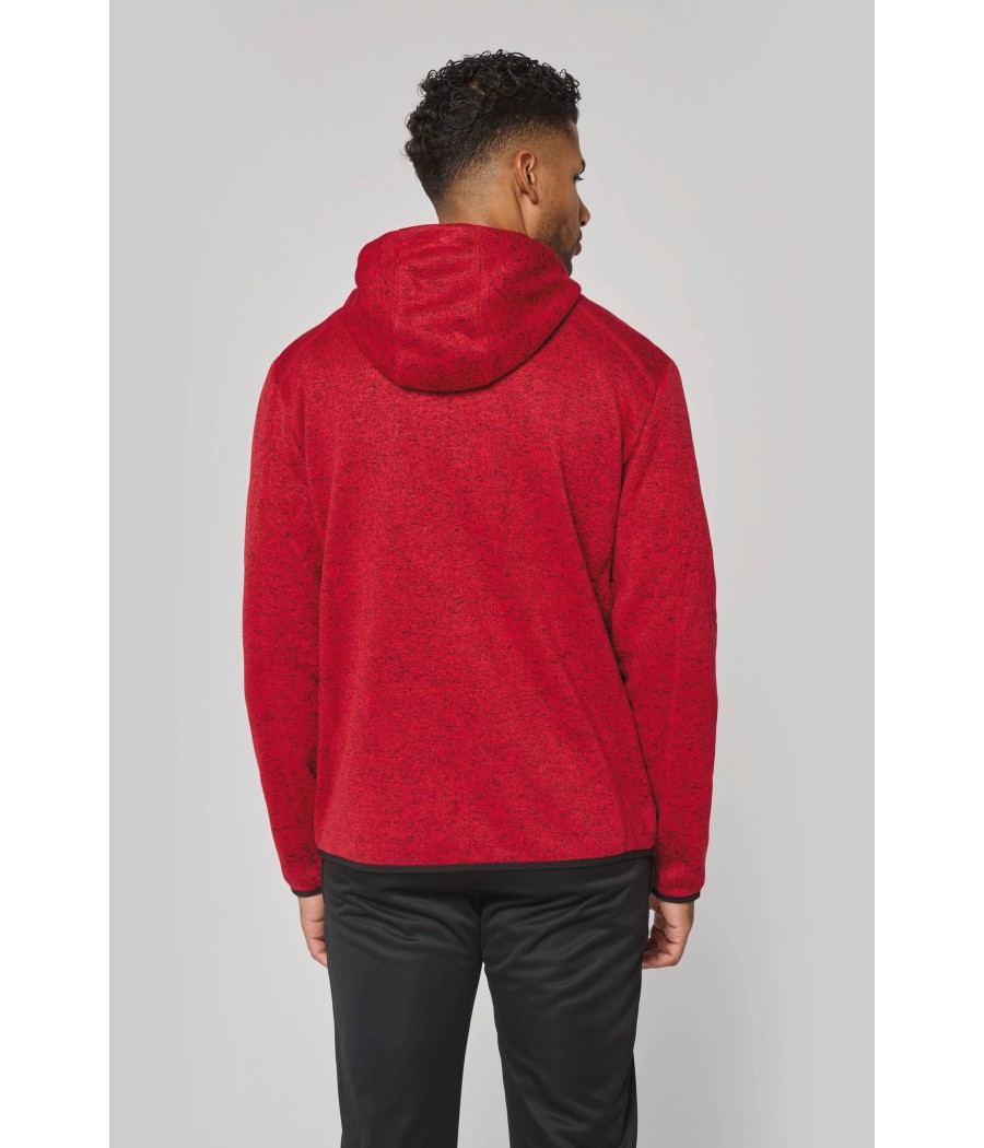 Veste à capuche chinée homme