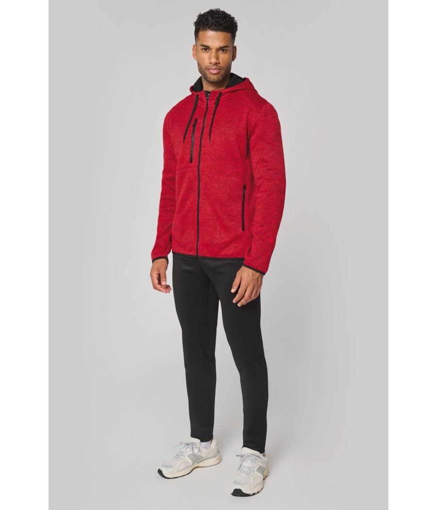 Veste à capuche chinée homme