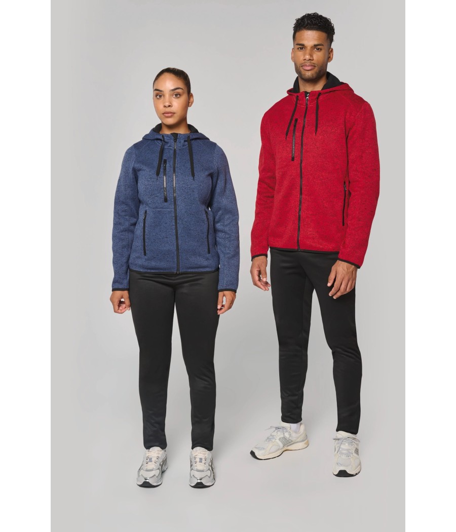 Veste à capuche chinée homme