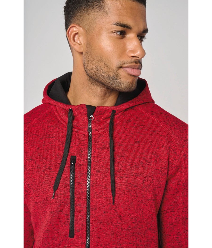 Veste à capuche chinée homme