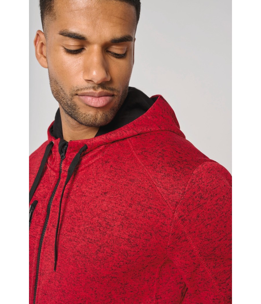 Veste à capuche chinée homme