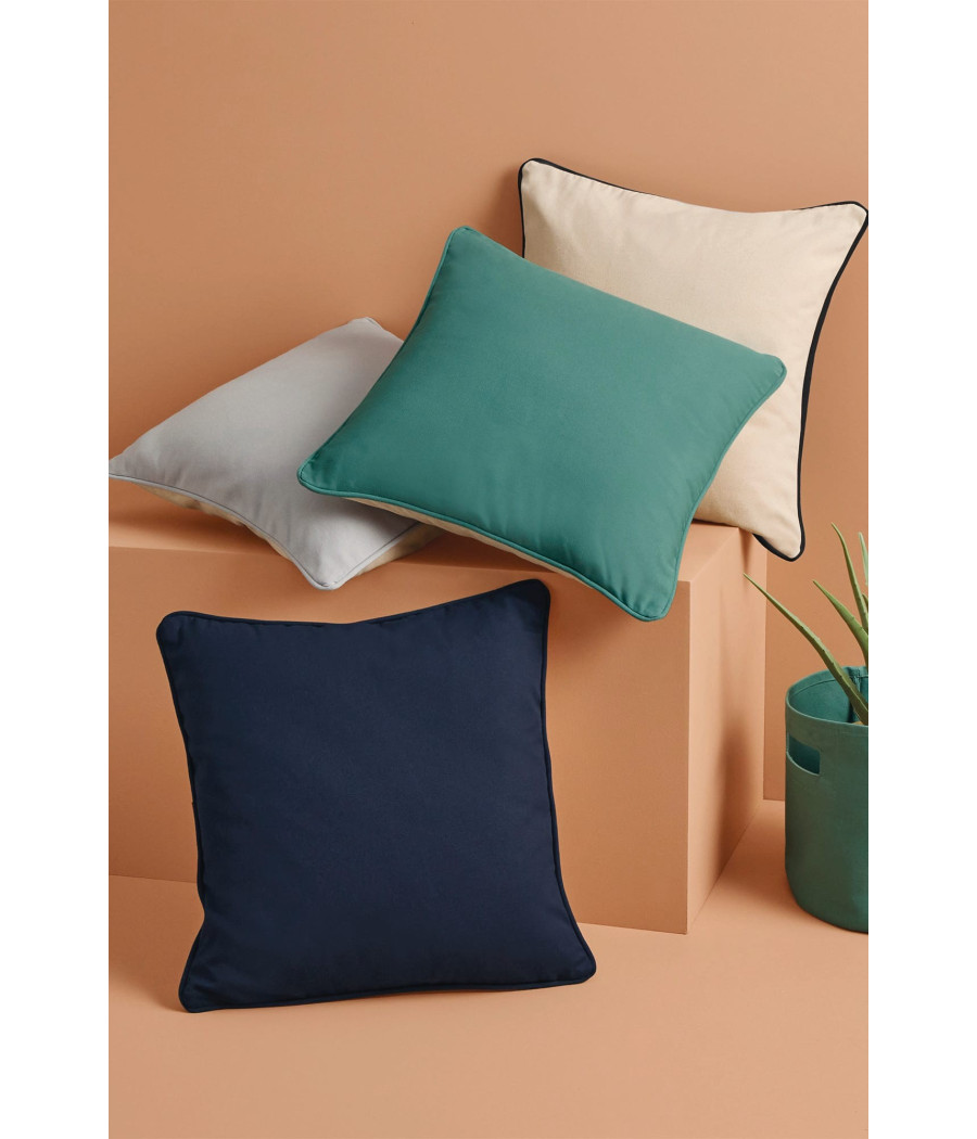 Housse de coussin à bord passepoilé