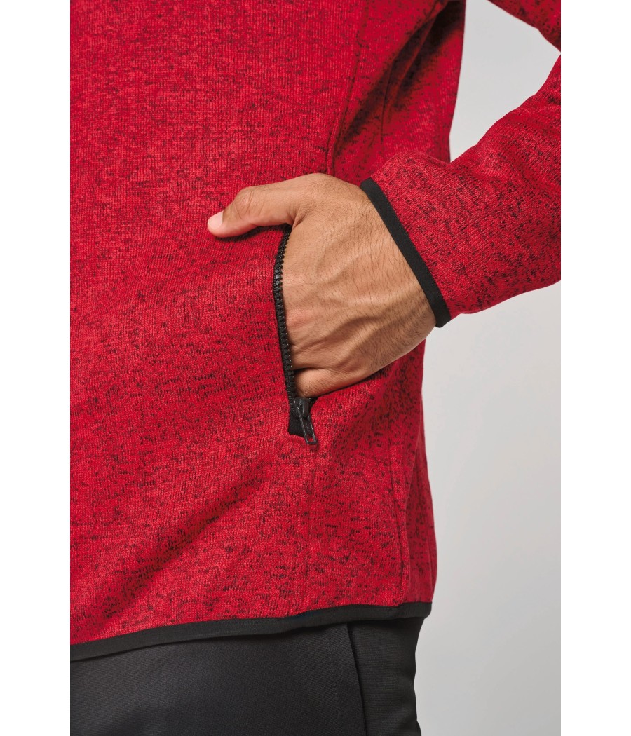 Veste à capuche chinée homme