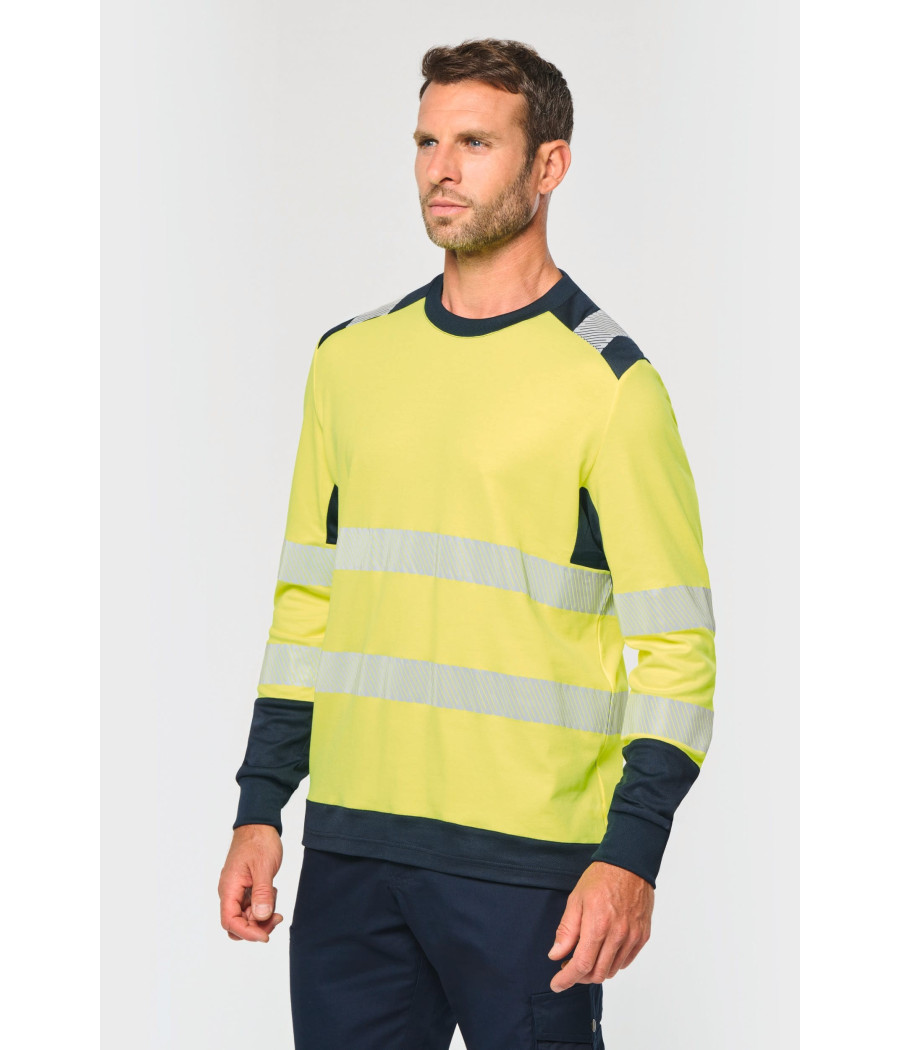 T-shirt de sécurité recyclé col rond manches longues unisexe