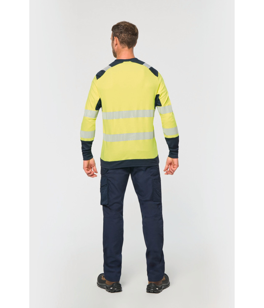 T-shirt de sécurité recyclé col rond manches longues unisexe