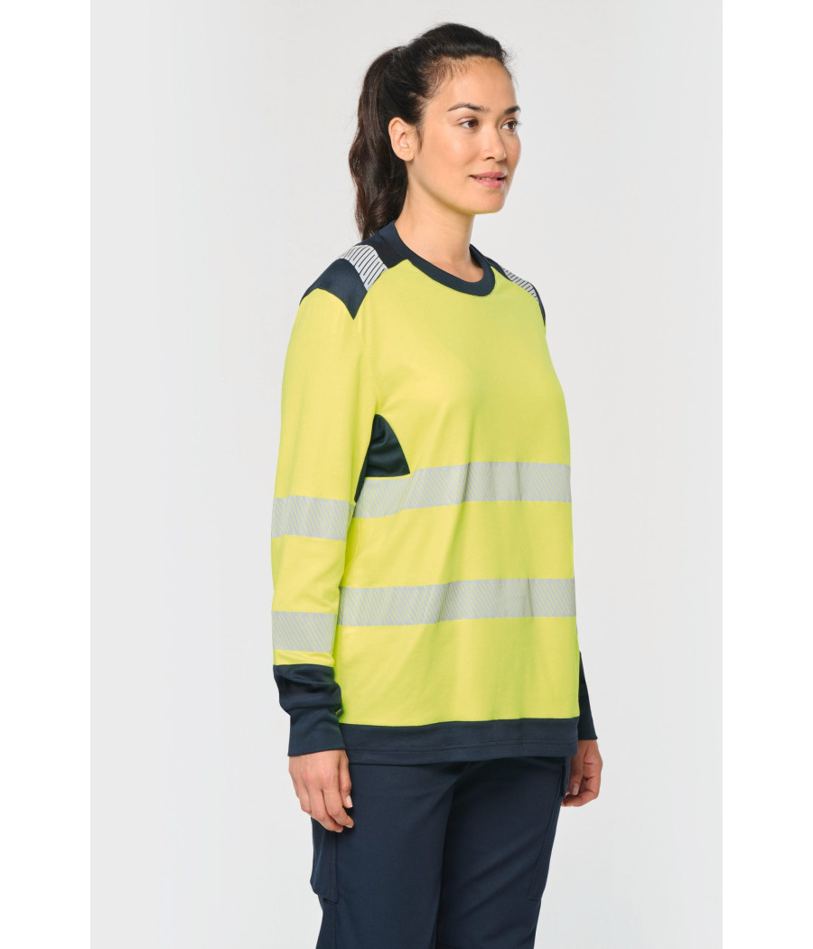 T-shirt de sécurité recyclé col rond manches longues unisexe