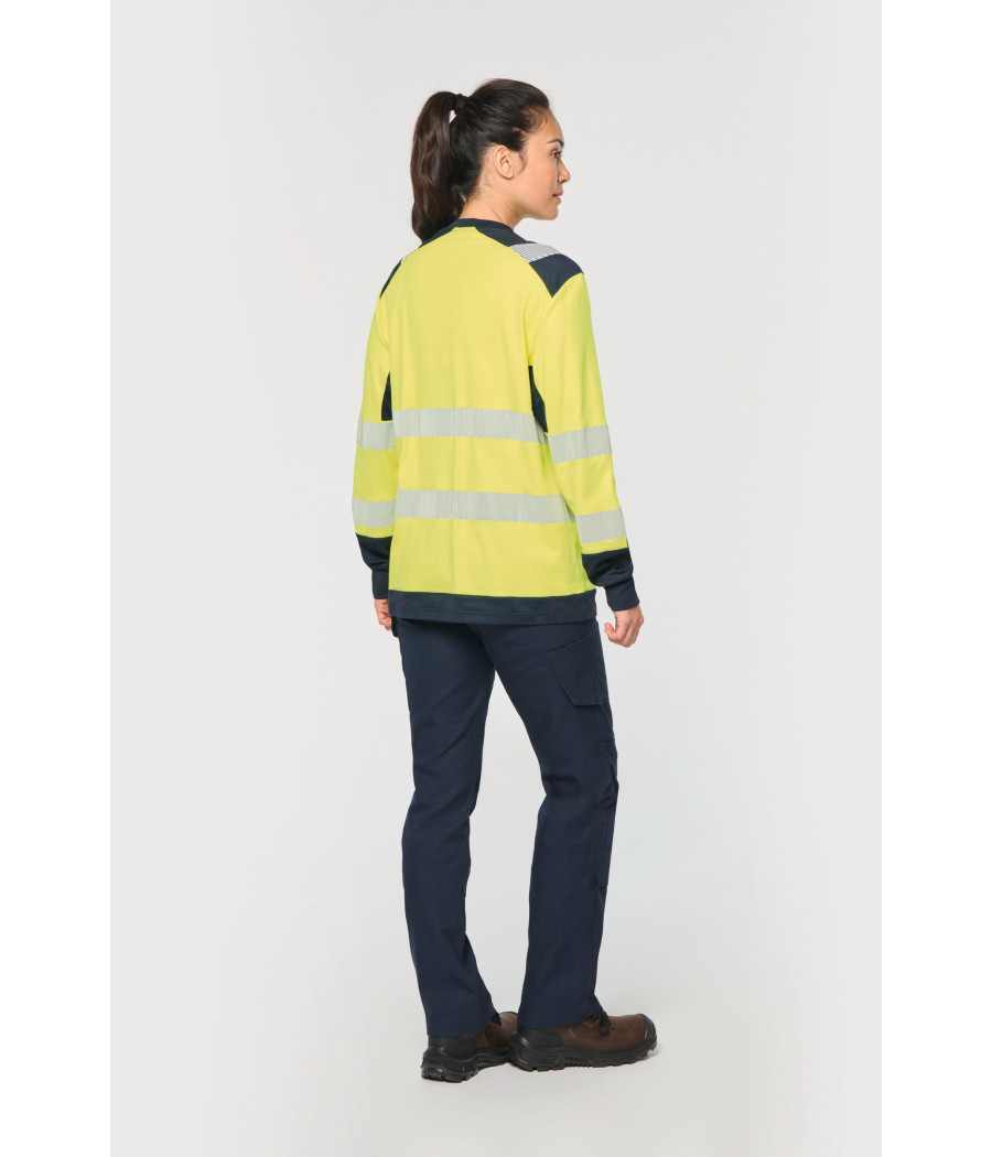 T-shirt de sécurité recyclé col rond manches longues unisexe