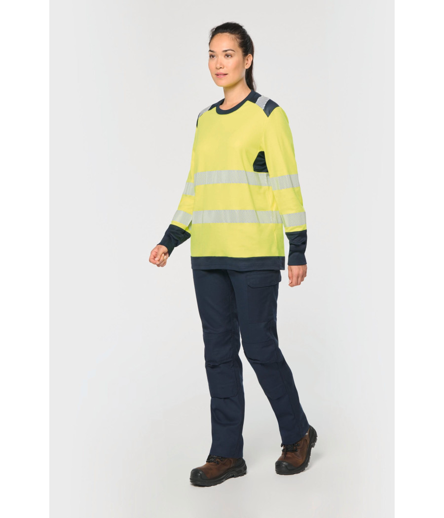 T-shirt de sécurité recyclé col rond manches longues unisexe