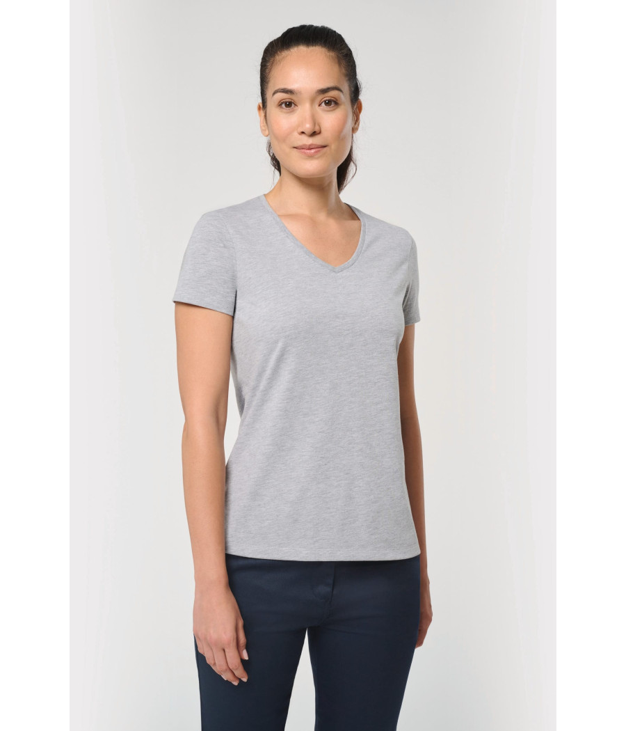 T-shirt écoresponsable col V antibactérien femme
