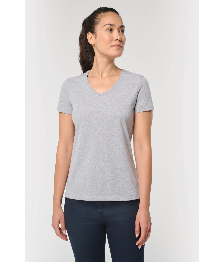 T-shirt écoresponsable col V antibactérien femme
