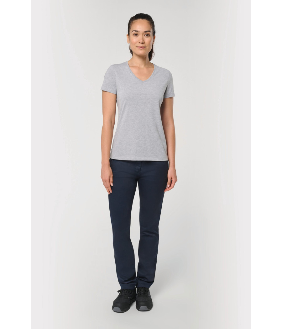 T-shirt écoresponsable col V antibactérien femme