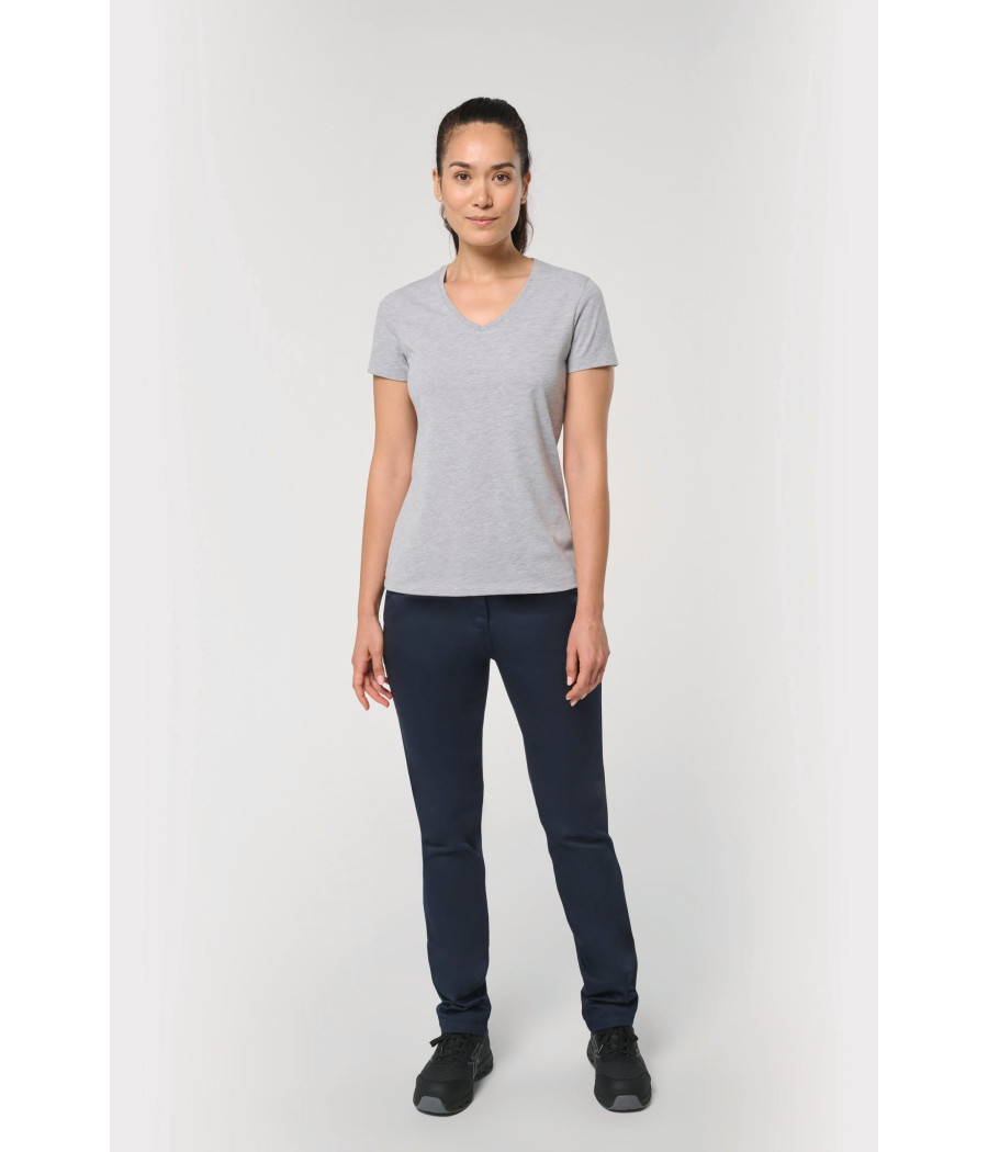 T-shirt écoresponsable col V antibactérien femme