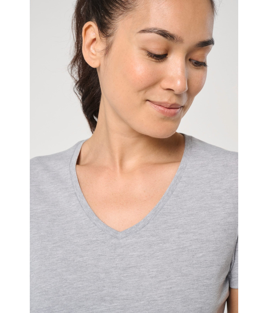 T-shirt écoresponsable col V antibactérien femme