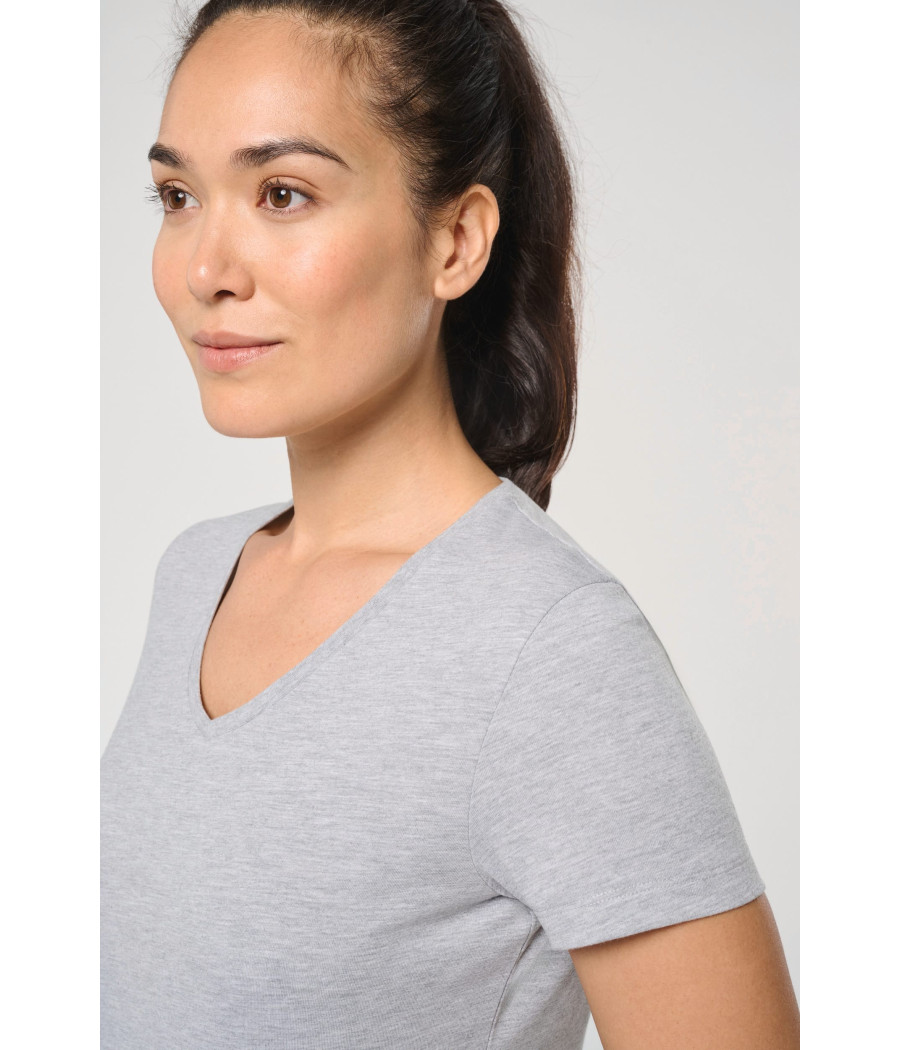 T-shirt écoresponsable col V antibactérien femme