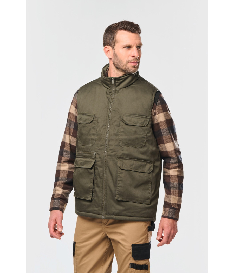 Gilet polycoton multipoches rembourré unisexe