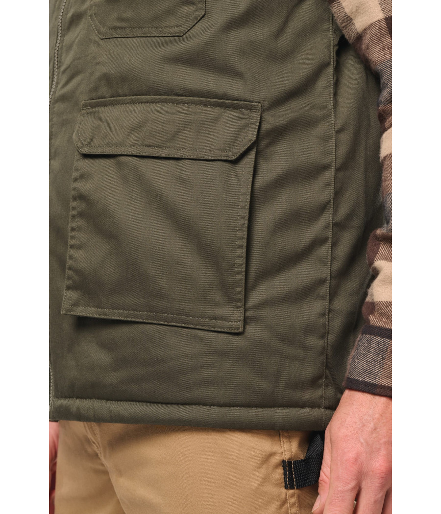 Gilet polycoton multipoches rembourré unisexe