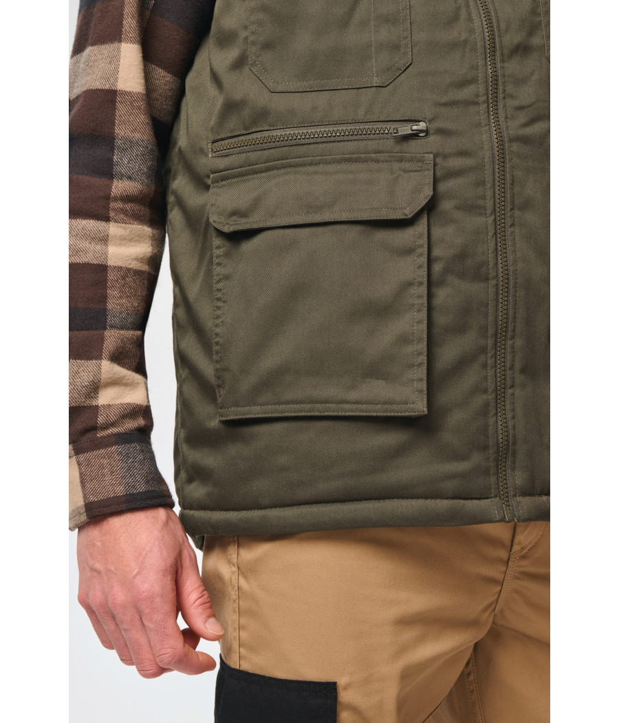 Gilet polycoton multipoches rembourré unisexe