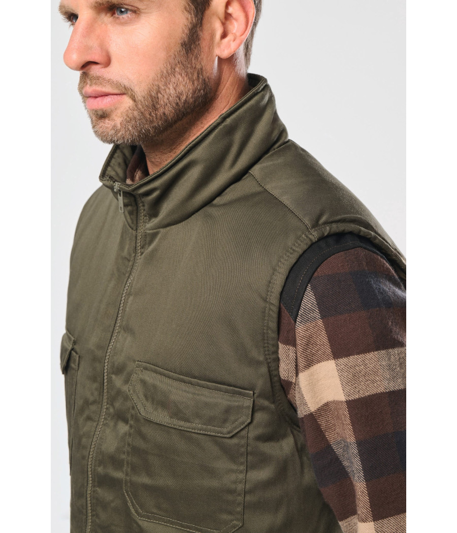 Gilet polycoton multipoches rembourré unisexe