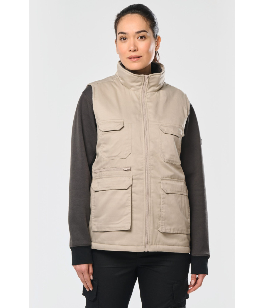 Gilet polycoton multipoches rembourré unisexe