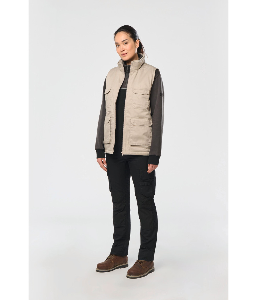 Gilet polycoton multipoches rembourré unisexe