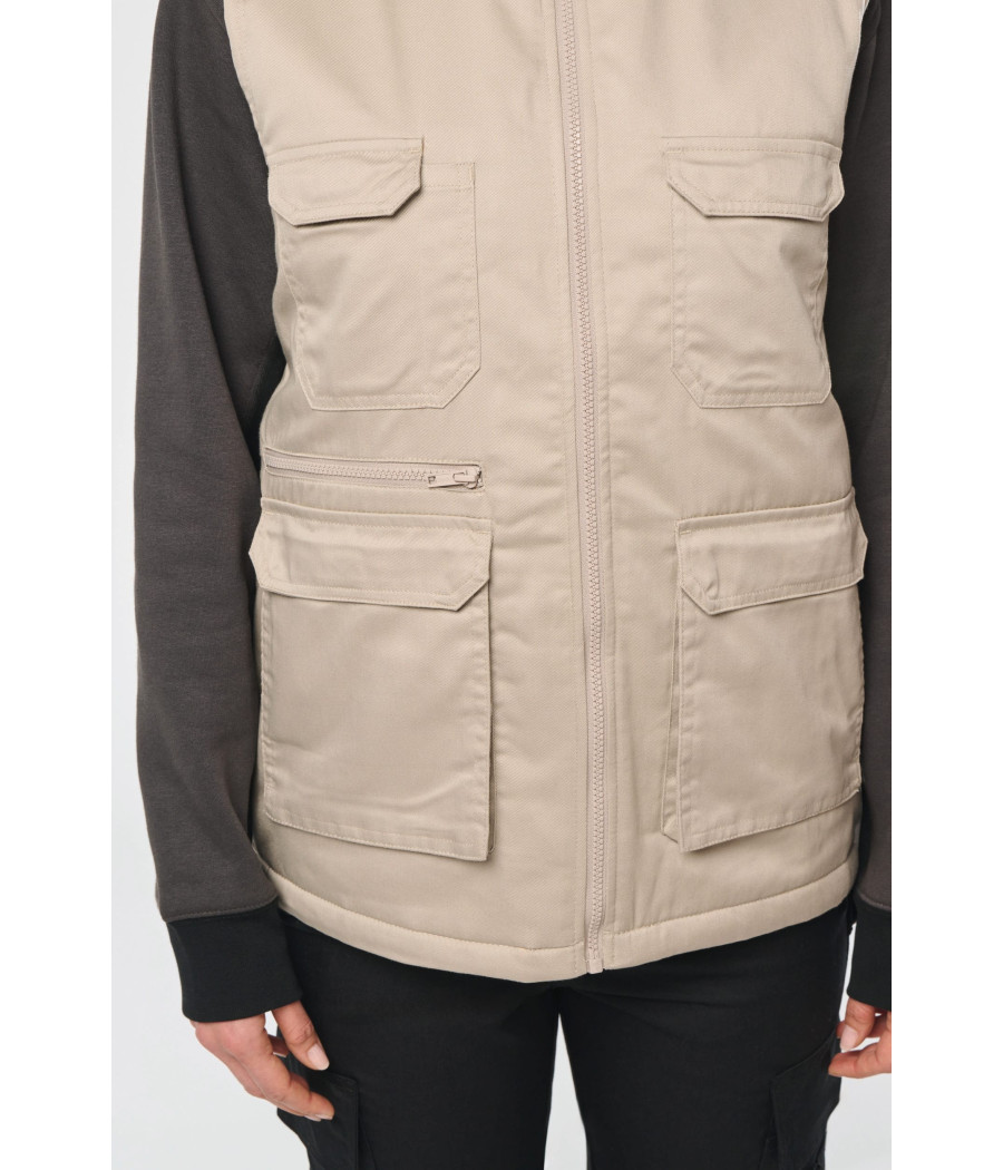 Gilet polycoton multipoches rembourré unisexe