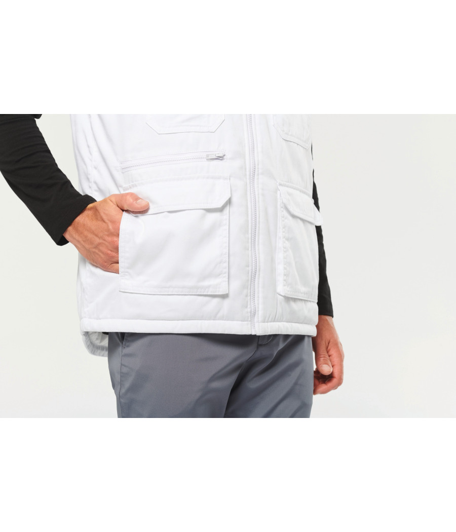 Gilet polycoton multipoches rembourré unisexe