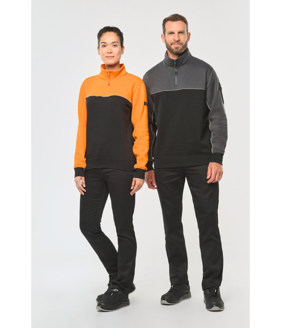 Sweat-shirt écoresponsable col zippé unisexe