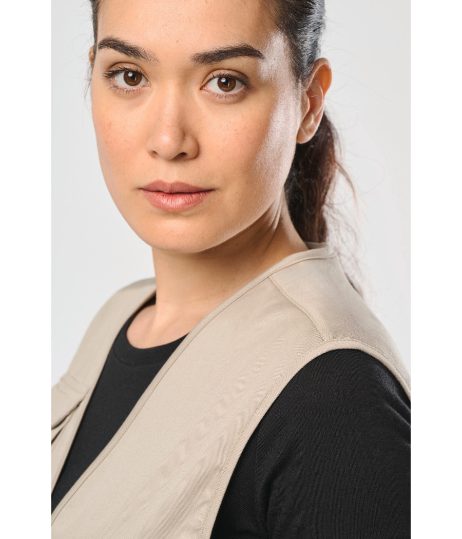 Gilet polycoton multipoches doublé unisexe