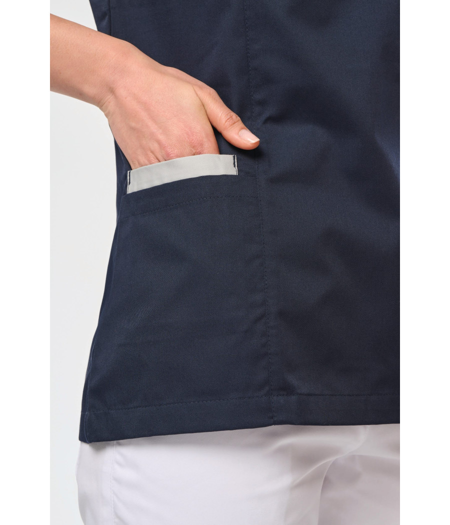 Blouse polycoton avec boutons-pression femme