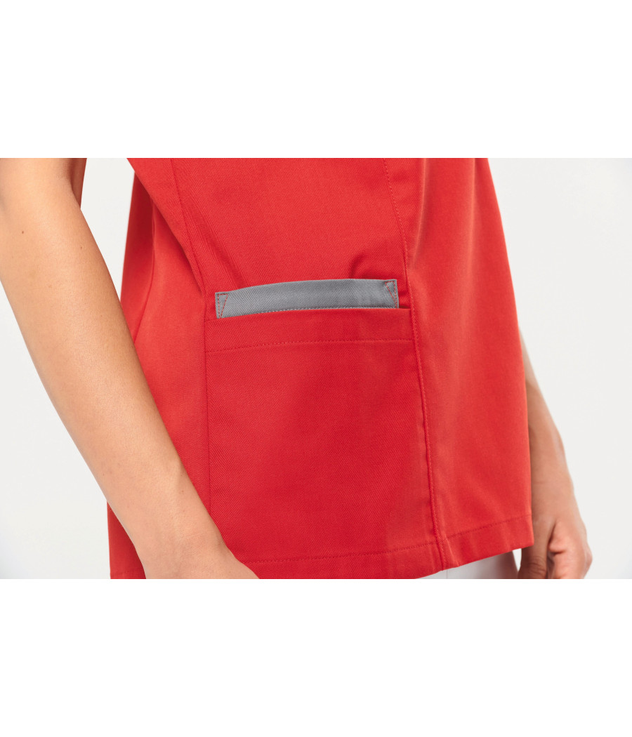 Blouse polycoton avec boutons-pression femme