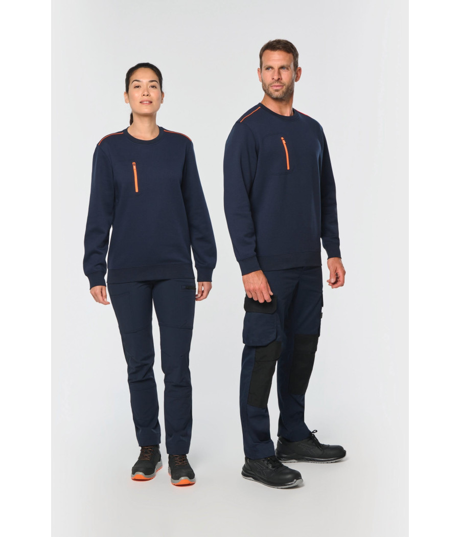 Sweat-shirt Day To Day zip poche contrastée unisexe