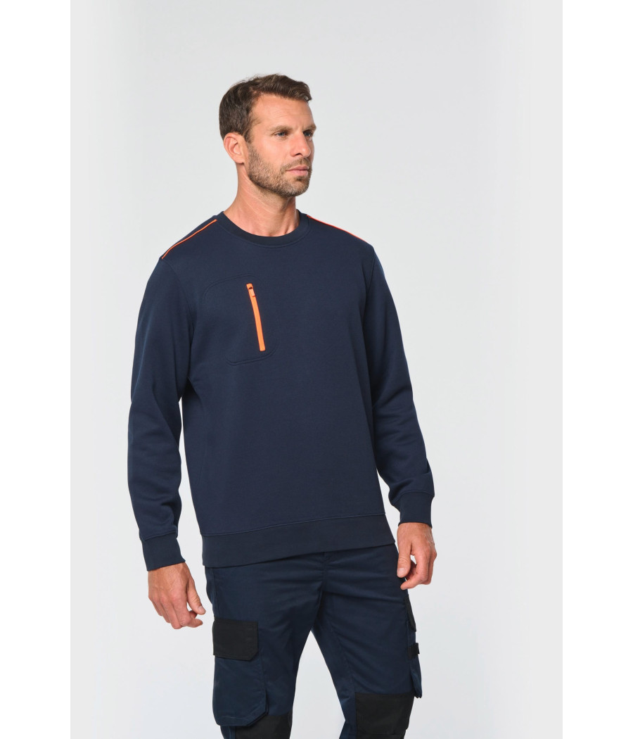 Sweat-shirt Day To Day zip poche contrastée unisexe