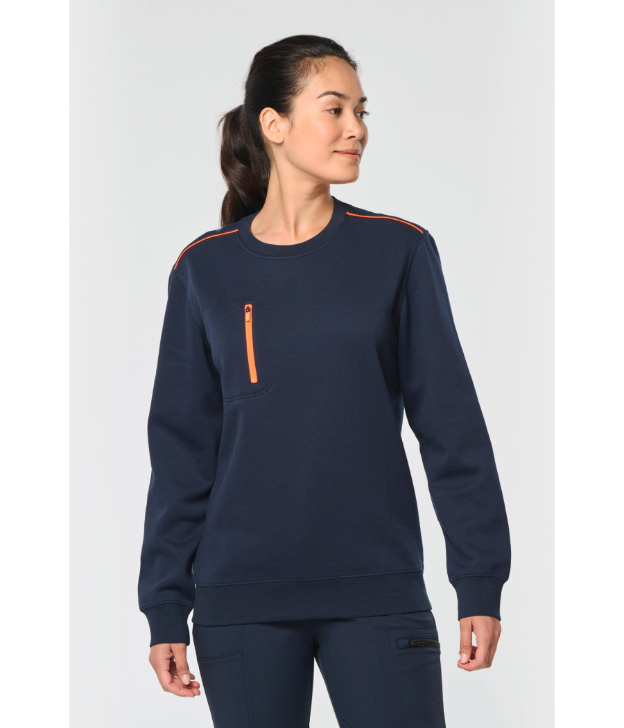 Sweat-shirt Day To Day zip poche contrastée unisexe