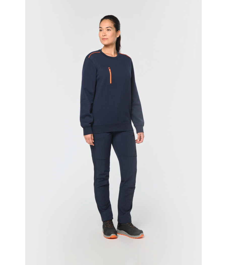 Sweat-shirt Day To Day zip poche contrastée unisexe