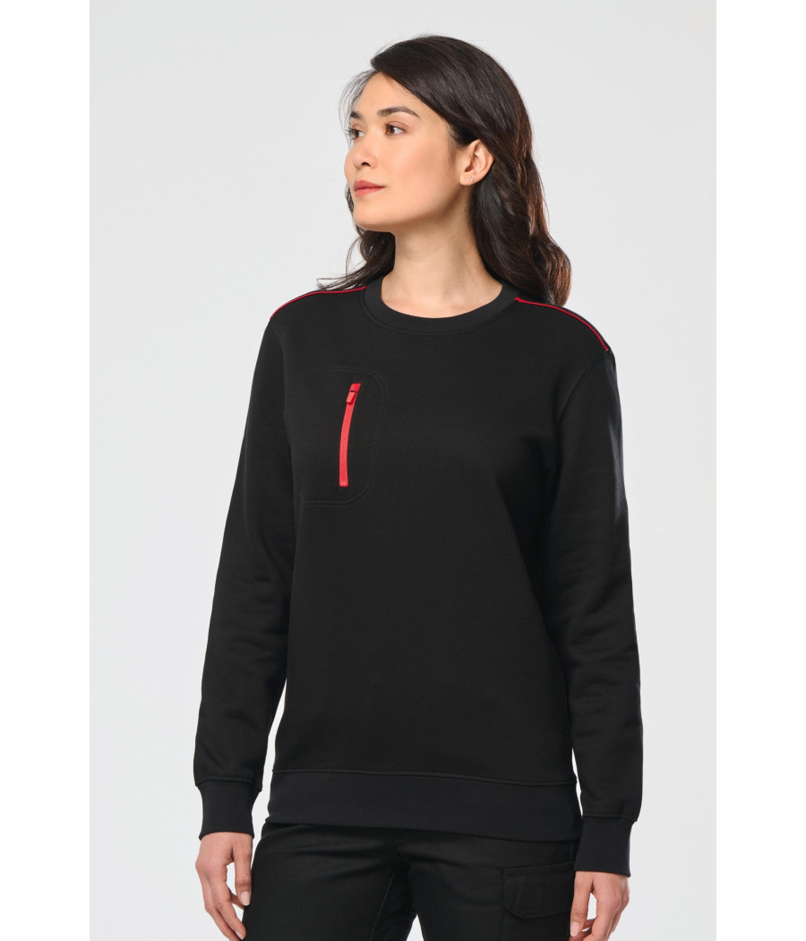 Sweat-shirt Day To Day zip poche contrastée unisexe