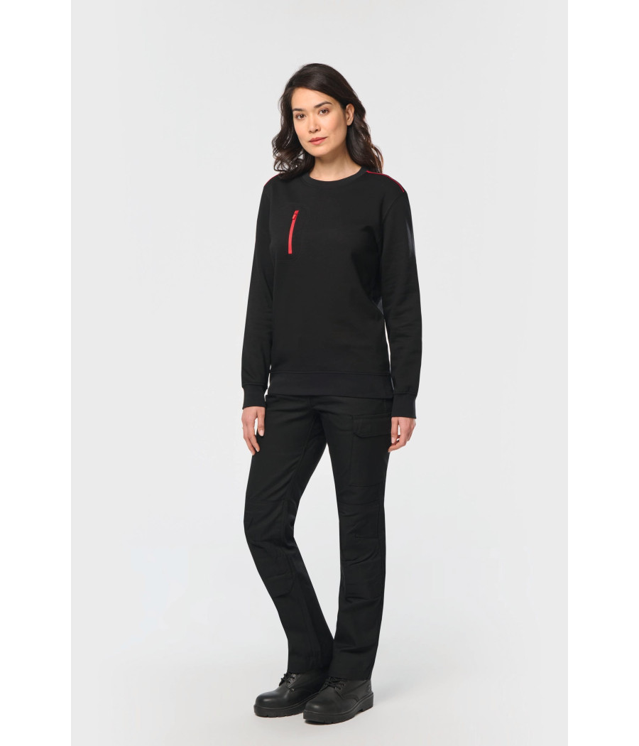 Sweat-shirt Day To Day zip poche contrastée unisexe