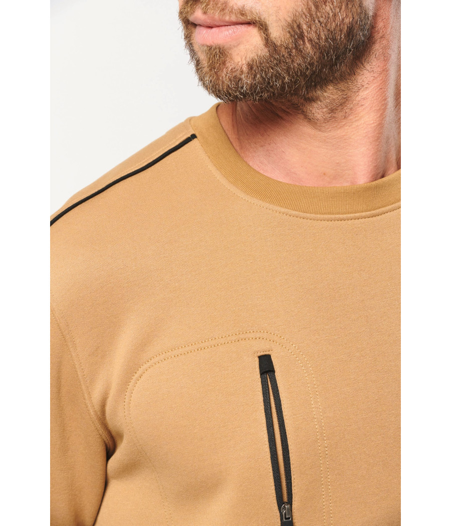 Sweat-shirt Day To Day zip poche contrastée unisexe