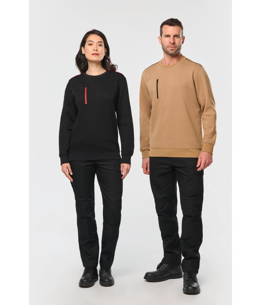 Sweat-shirt Day To Day zip poche contrastée unisexe