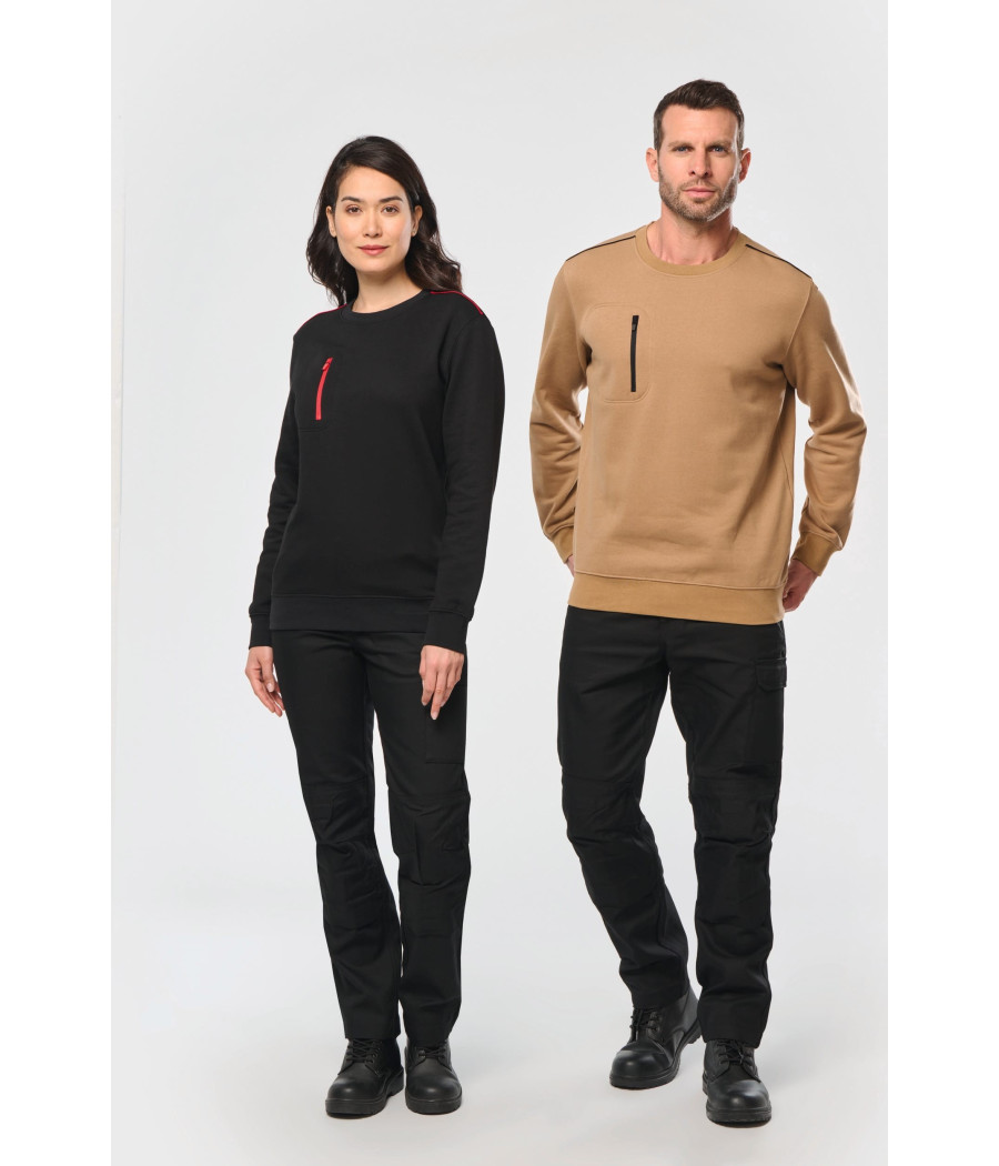 Sweat-shirt Day To Day zip poche contrastée unisexe