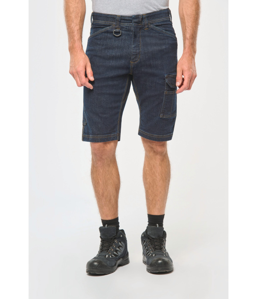 Bermuda denim multipoches homme
