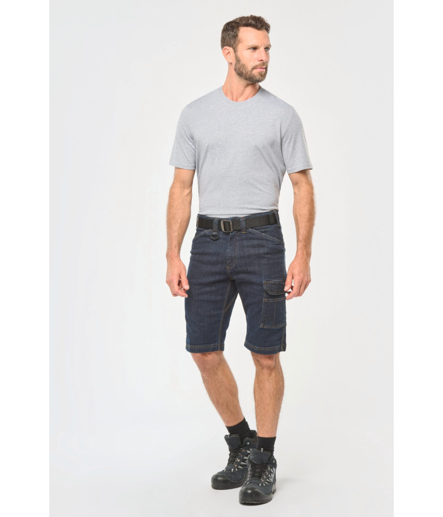 Bermuda denim multipoches homme