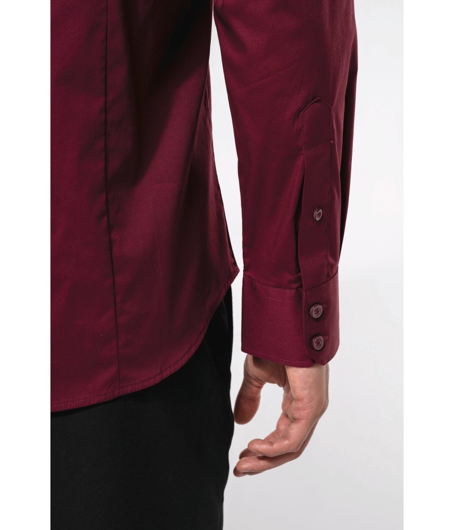 Chemise coton / élasthanne manches longues homme