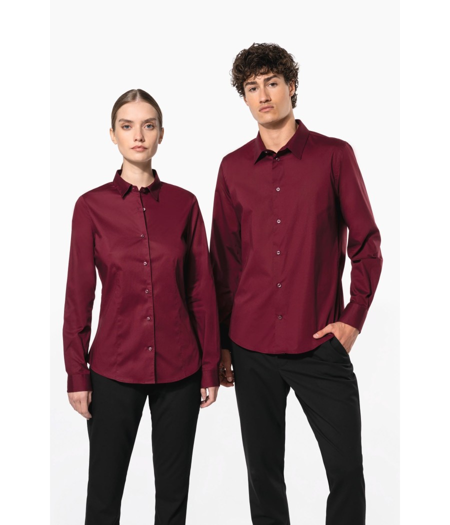 Chemise coton / élasthanne manches longues homme