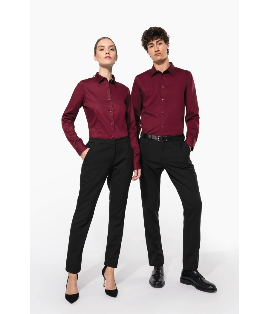 Chemise coton / élasthanne manches longues homme