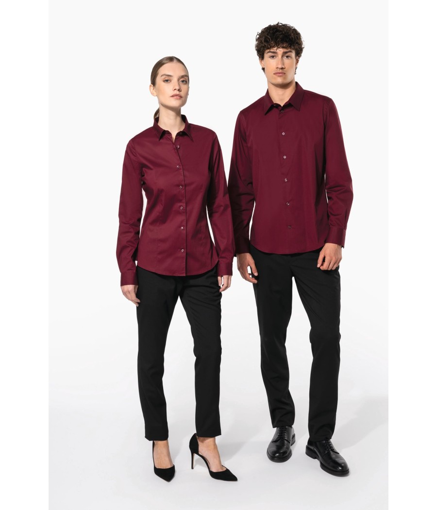 Chemise coton / élasthanne manches longues homme