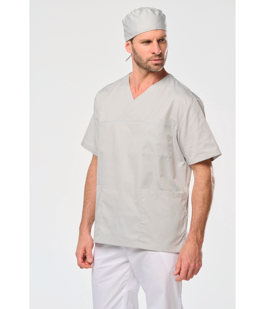 Tunique manches courtes polycoton unisexe