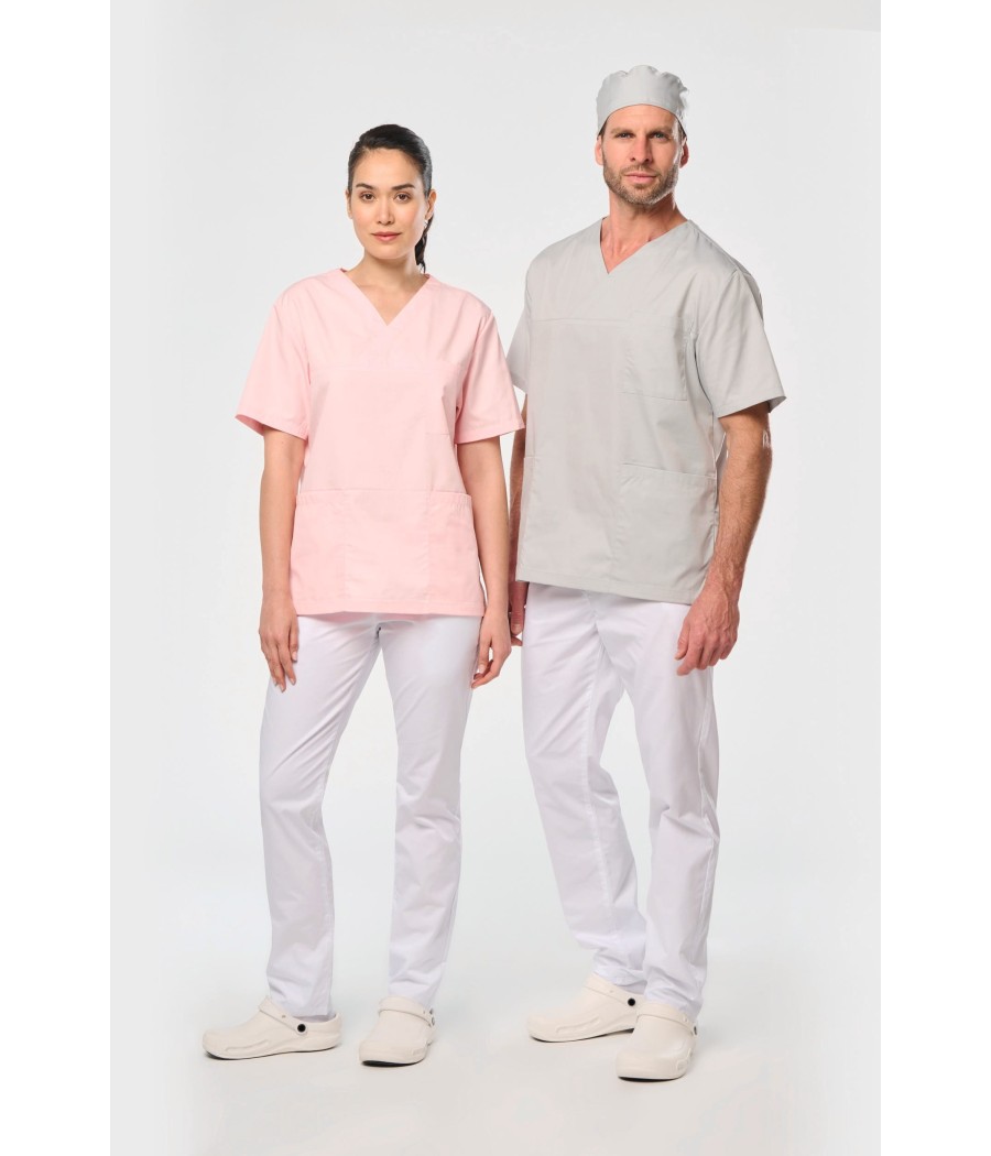 Tunique manches courtes polycoton unisexe