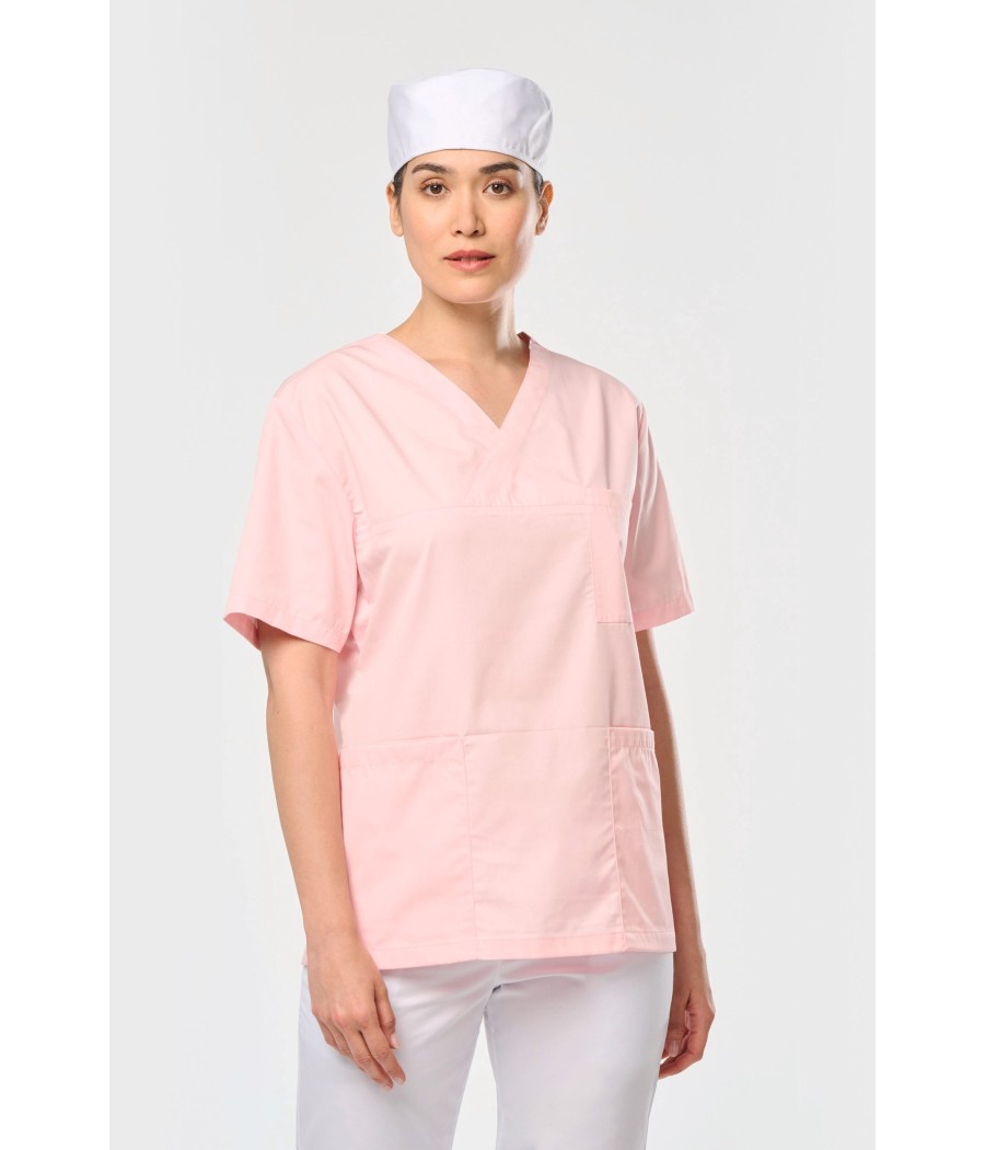 Tunique manches courtes polycoton unisexe