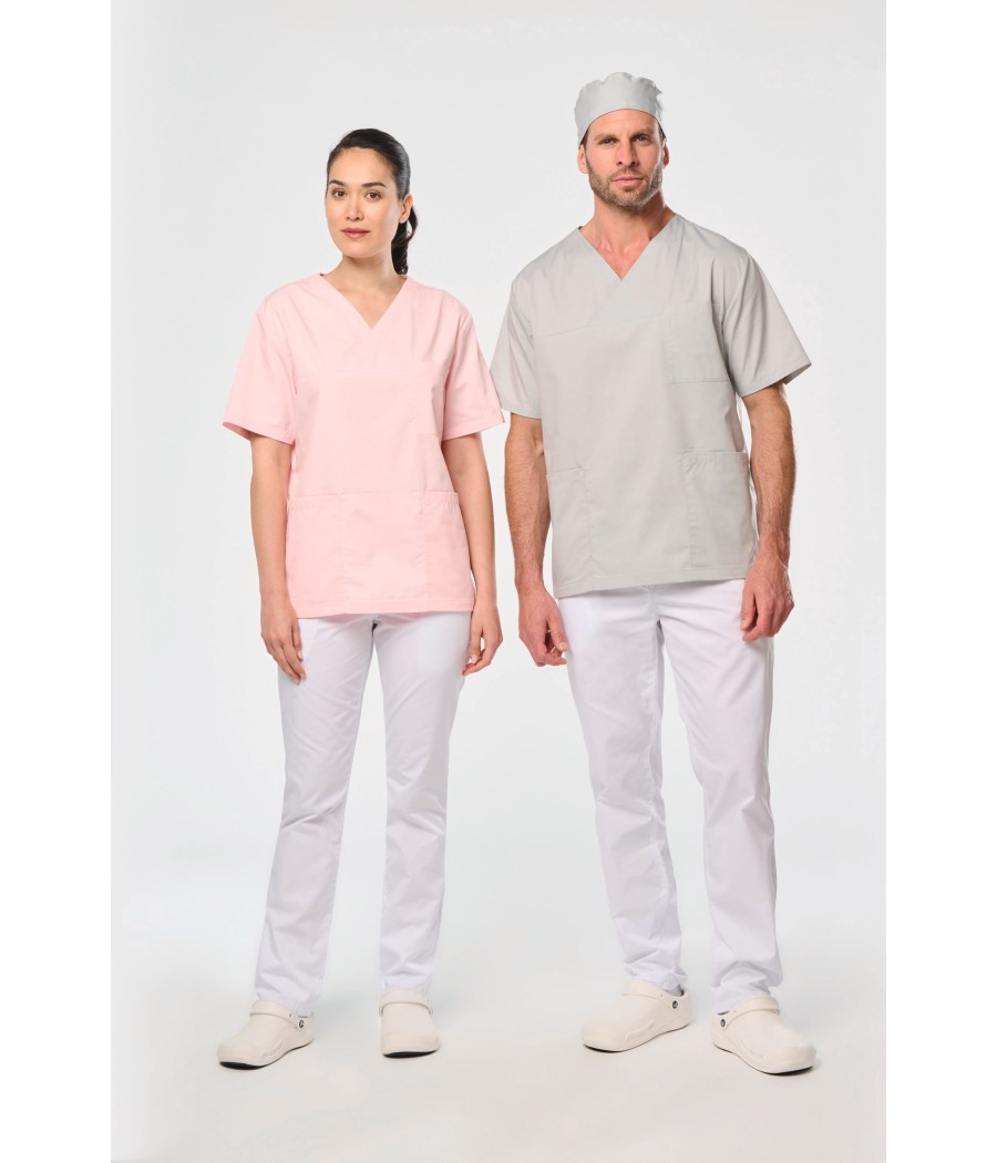 Tunique manches courtes polycoton unisexe