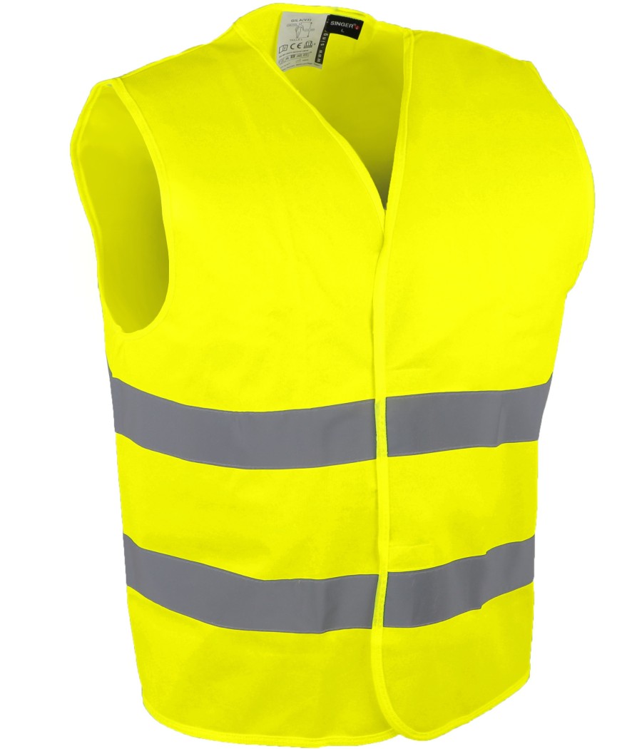 GIL HV JAUNE 2 BDES HOR L-3XL